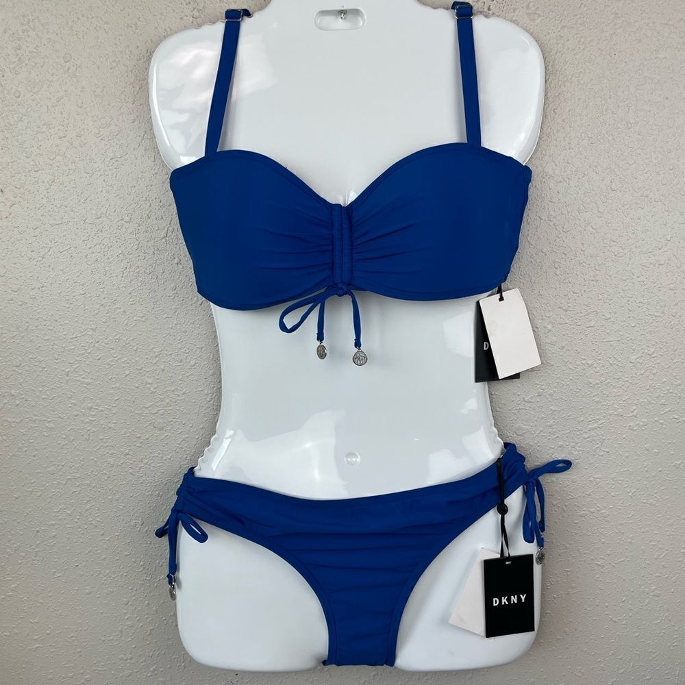 NWT DKNY Matching Swim Bikini and Bottoms (Size L Top and XL Bottoms)